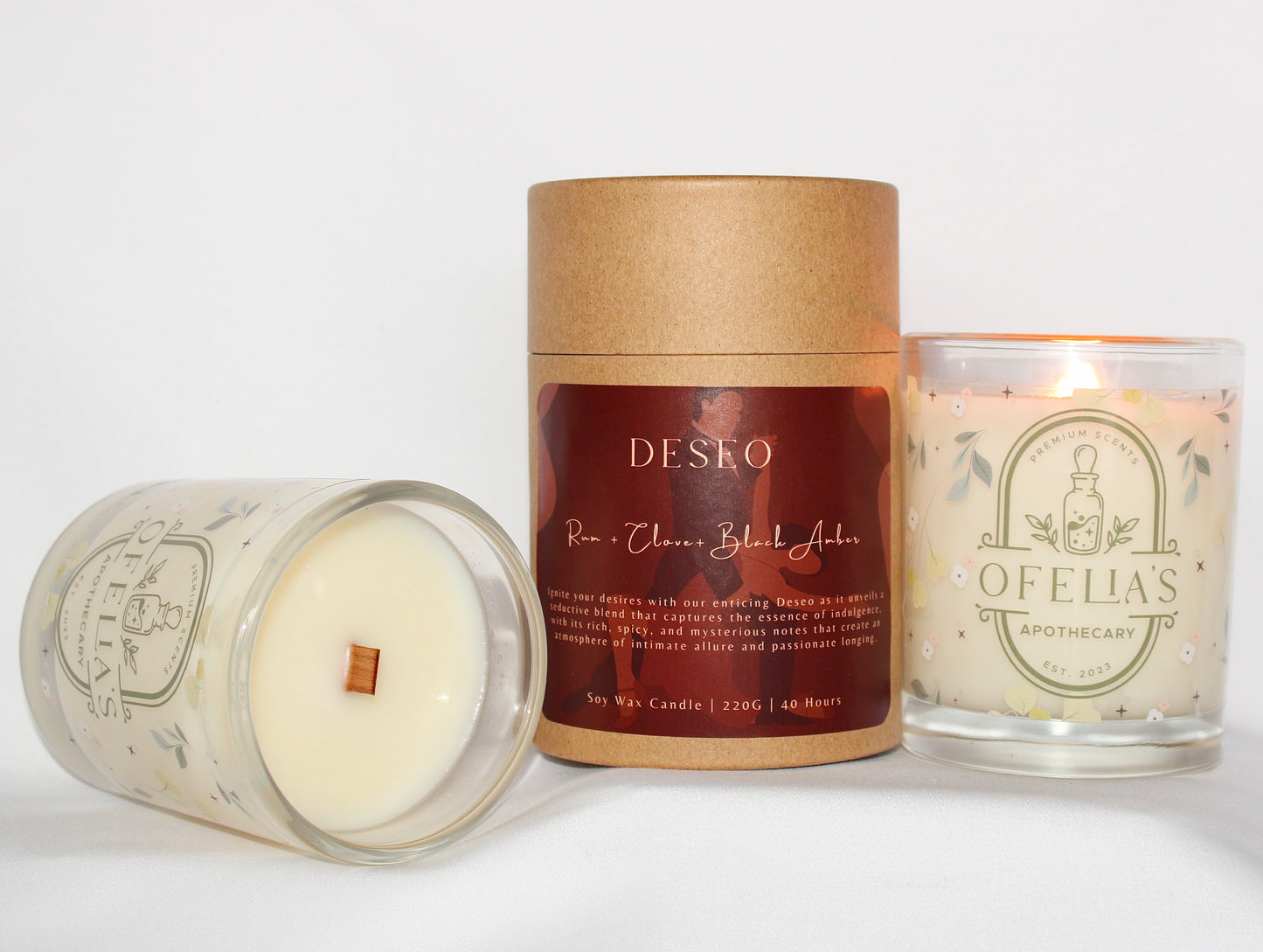 DESEO (Rum + Clove + Black Amber) - Scented Candle