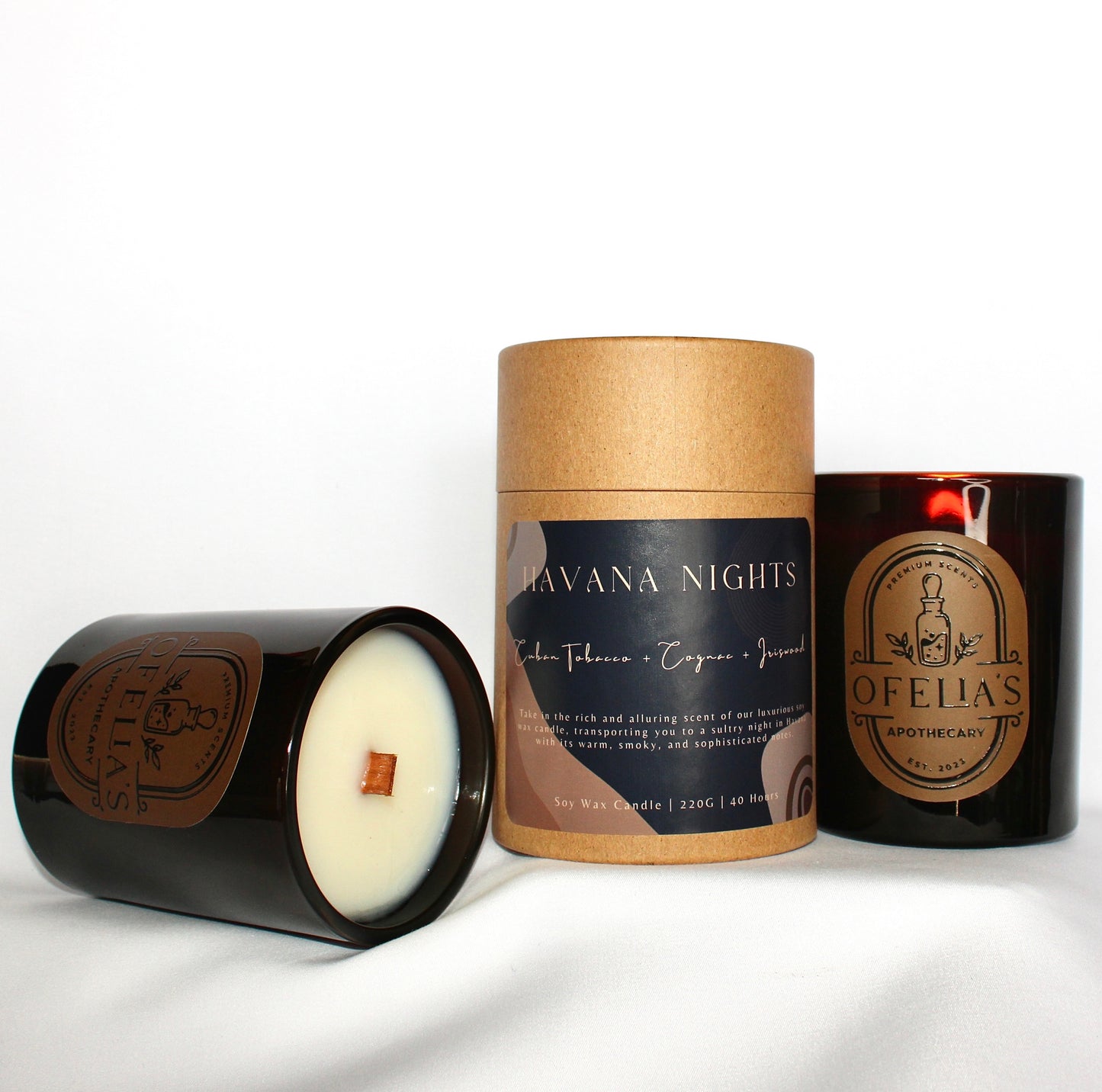 HAVANA NIGHTS (Cuban Tobacco + Cognac + Iriswood) - Scented Candle