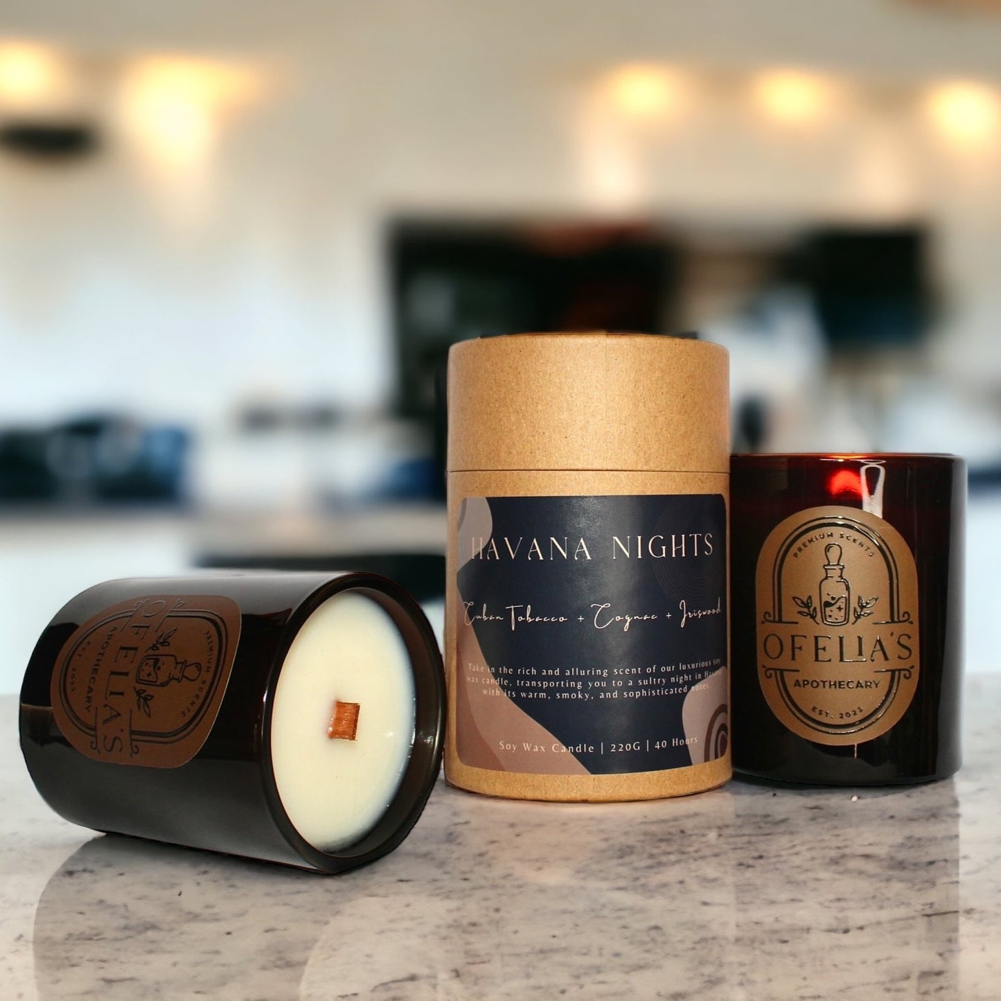 HAVANA NIGHTS (Cuban Tobacco + Cognac + Iriswood) - Scented Candle